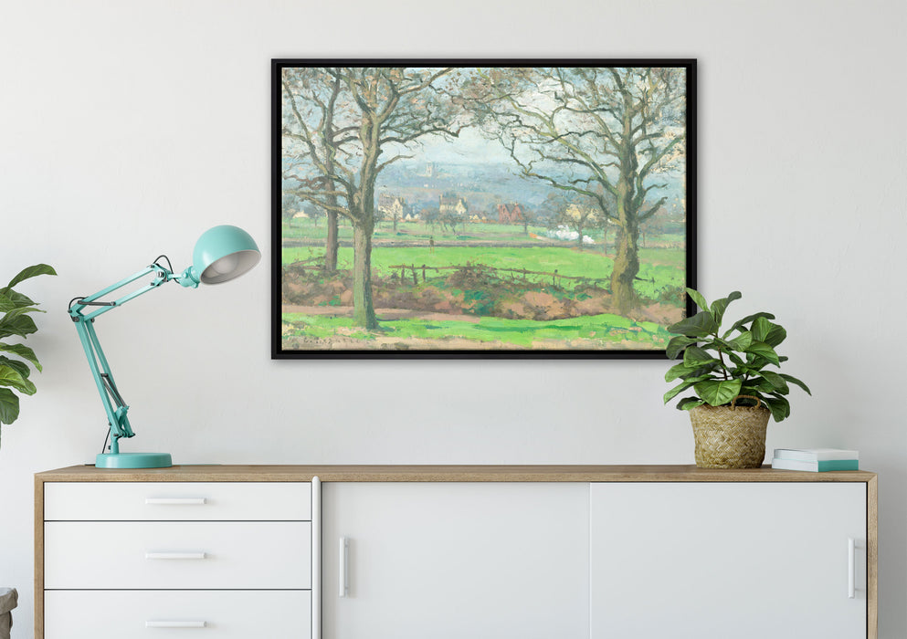 Camille Pissarro - Near Sydenham Hill Looking towards auf Leinwandbild gerahmt verschiedene Größen im Wohnzimmer