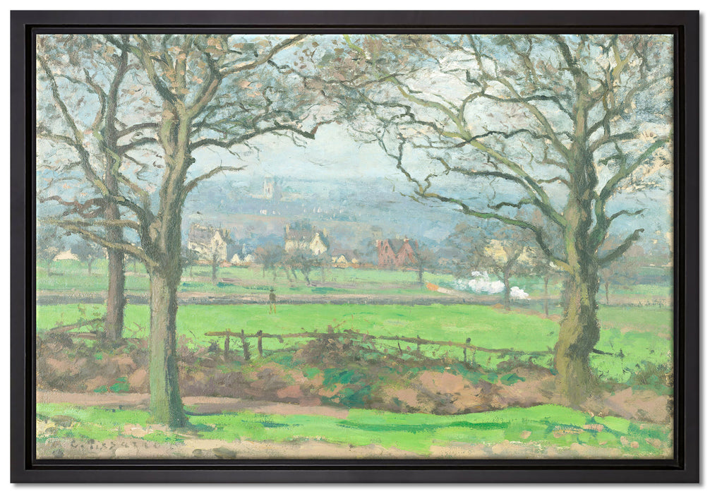 Camille Pissarro - Near Sydenham Hill Looking towards  auf Leinwandbild gerahmt Größe 60x40