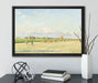 Camille Pissarro - Landscape with Wheat Field  auf Leinwandbild gerahmt mit Kirschblüten