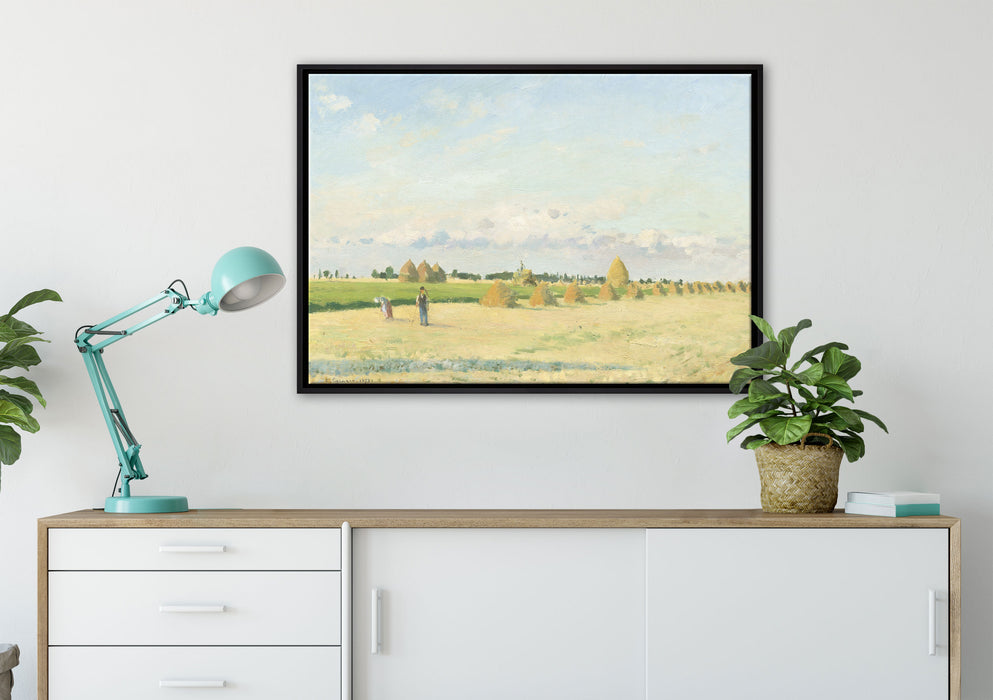 Camille Pissarro - Landscape with Wheat Field  auf Leinwandbild gerahmt verschiedene Größen im Wohnzimmer
