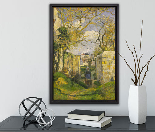 Camille Pissarro - Landscape from Pontoise  auf Leinwandbild gerahmt mit Kirschblüten
