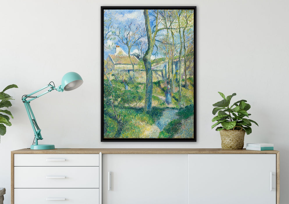 Camille Pissarro - The Path to Les Pouilleux Pontoise auf Leinwandbild gerahmt verschiedene Größen im Wohnzimmer