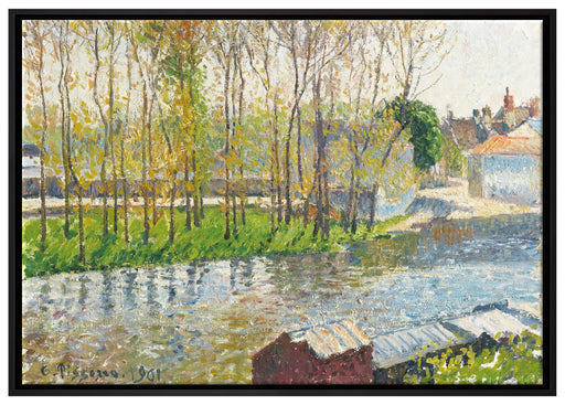 Camille Pissarro - BORDS DU LOING À MORET  auf Leinwandbild gerahmt Größe 100x70
