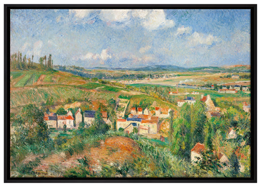 Camille Pissarro - L'HERMITAGE EN ÉTÉ PONTOISE  auf Leinwandbild gerahmt Größe 100x70