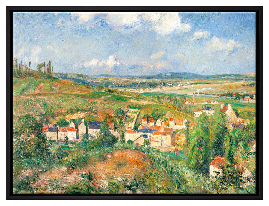 Camille Pissarro - L'HERMITAGE EN ÉTÉ PONTOISE   auf Leinwandbild gerahmt Größe 80x60
