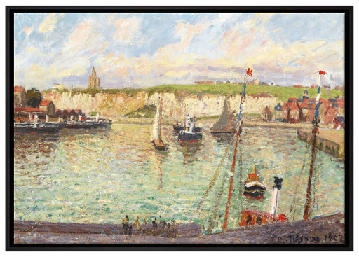Camille Pissarro - L'AVANT-PORT DE DIEPPE APRÈS-MIDI auf Leinwandbild gerahmt Größe 100x70