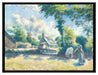 Camille Pissarro - PAYSAGE À MELLERAY FEMME DONNANT   auf Leinwandbild gerahmt Größe 80x60