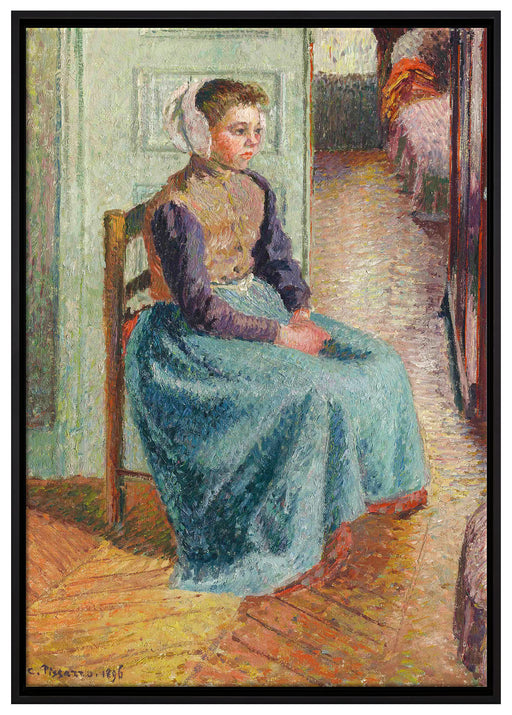 Camille Pissarro - PETITE BONNE FLAMANDE DITE LA ROSA auf Leinwandbild gerahmt Größe 100x70