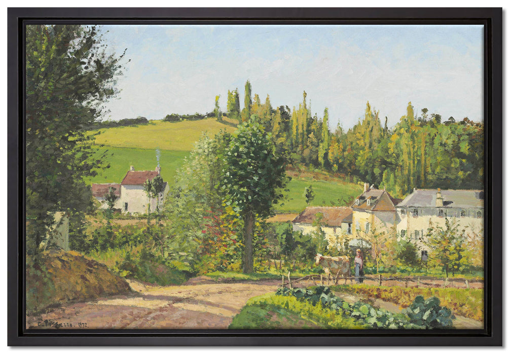 Camille Pissarro - Hameau aux environs de Pontoise   auf Leinwandbild gerahmt Größe 60x40
