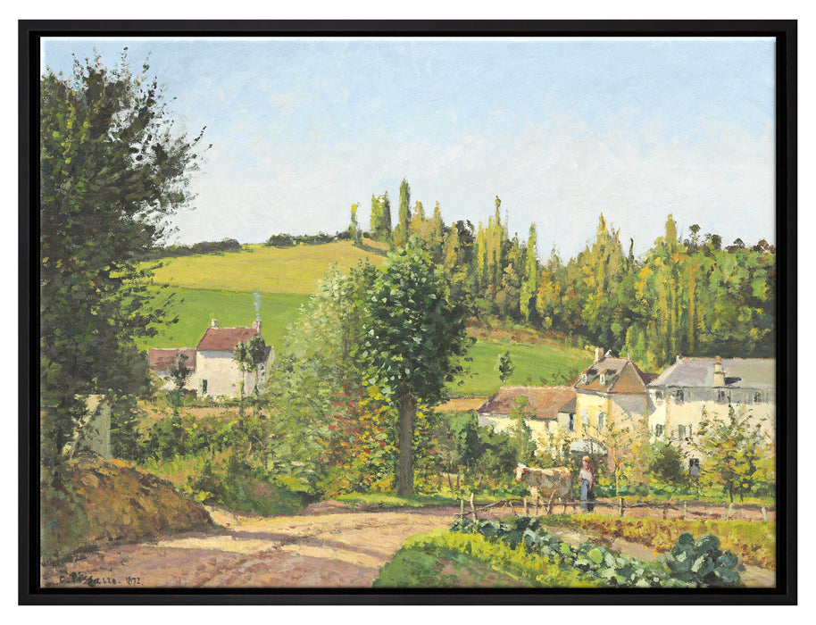 Camille Pissarro - Hameau aux environs de Pontoise   auf Leinwandbild gerahmt Größe 80x60