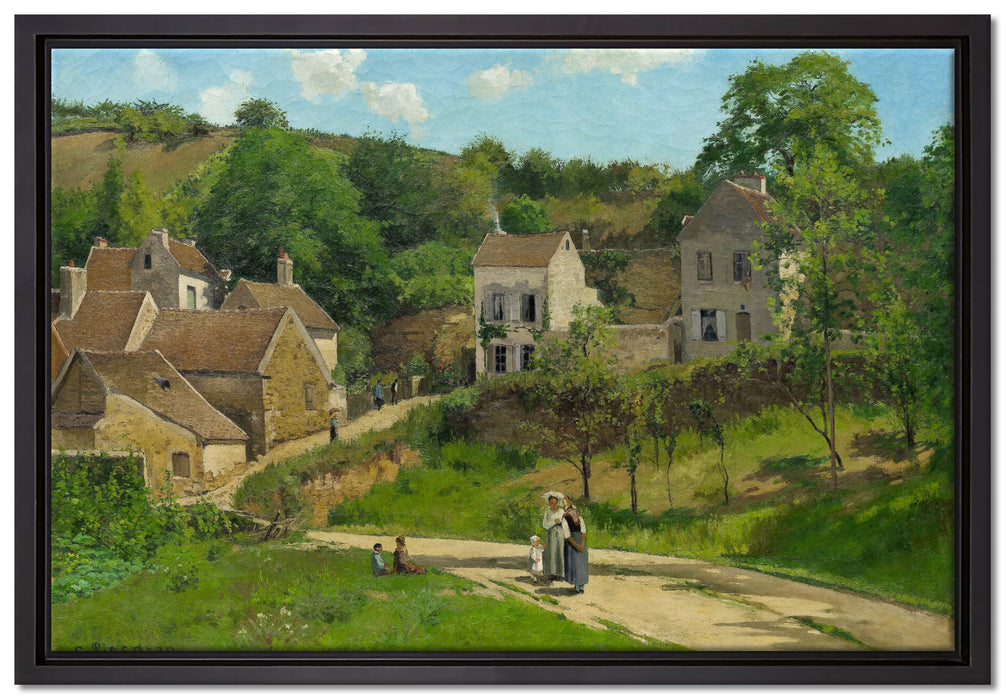 Camille Pissarro - The Hermitage at Pontoise   auf Leinwandbild gerahmt Größe 60x40