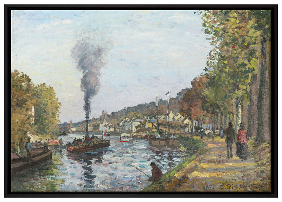 Camille Pissarro - LA SEINE À BOUGIVAL  auf Leinwandbild gerahmt Größe 100x70