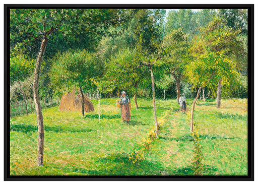 Camille Pissarro - Le jardin à Éragny auf Leinwandbild gerahmt Größe 100x70