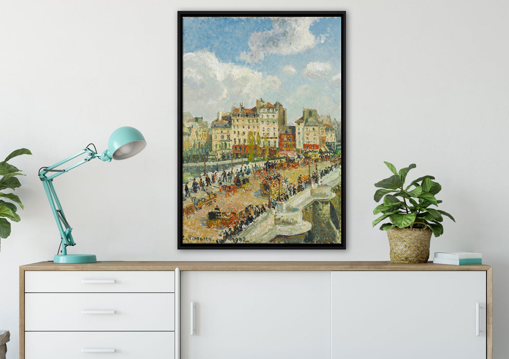 Camille Pissarro - The Pont Neuf auf Leinwandbild gerahmt verschiedene Größen im Wohnzimmer