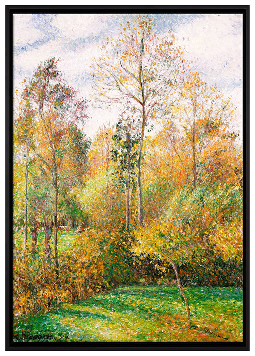 Camille Pissarro - Automne Peupliers Eragny auf Leinwandbild gerahmt Größe 100x70