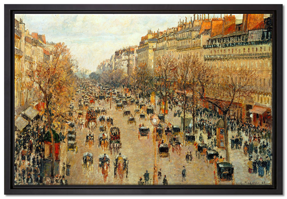 Camille Pissarro - Boulevard Montmartre  auf Leinwandbild gerahmt Größe 60x40