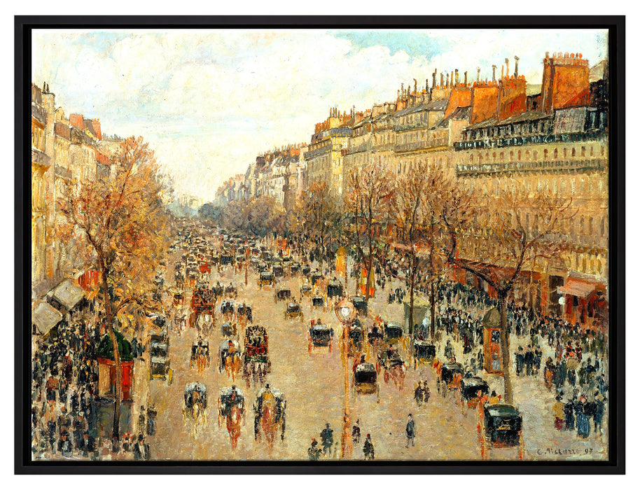 Camille Pissarro - Boulevard Montmartre  auf Leinwandbild gerahmt Größe 80x60