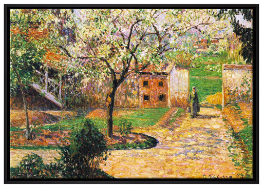 Camille Pissarro - Flowering Plum Tree Eragny auf Leinwandbild gerahmt Größe 100x70