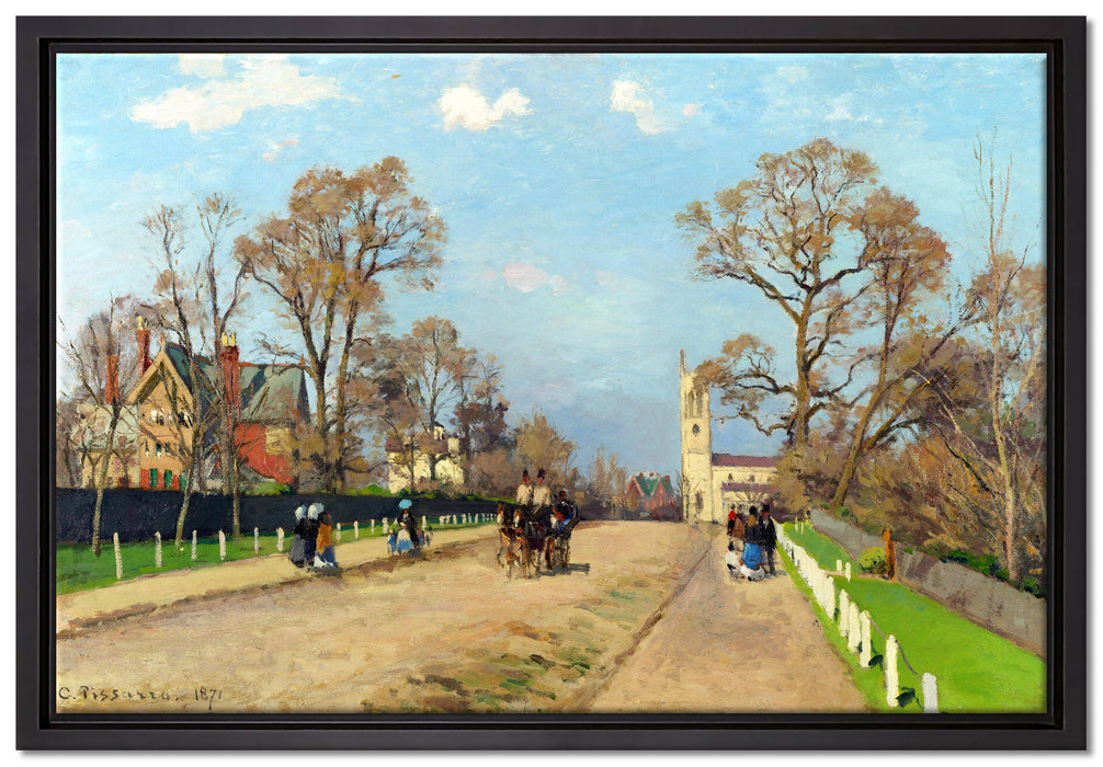 Camille Pissarro - The Avenue Sydenham   auf Leinwandbild gerahmt Größe 60x40