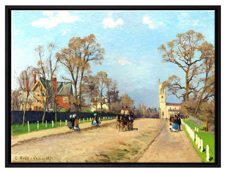 Camille Pissarro - The Avenue Sydenham   auf Leinwandbild gerahmt Größe 80x60