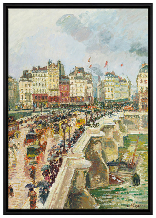Camille Pissarro - Pont Neuf auf Leinwandbild gerahmt Größe 100x70