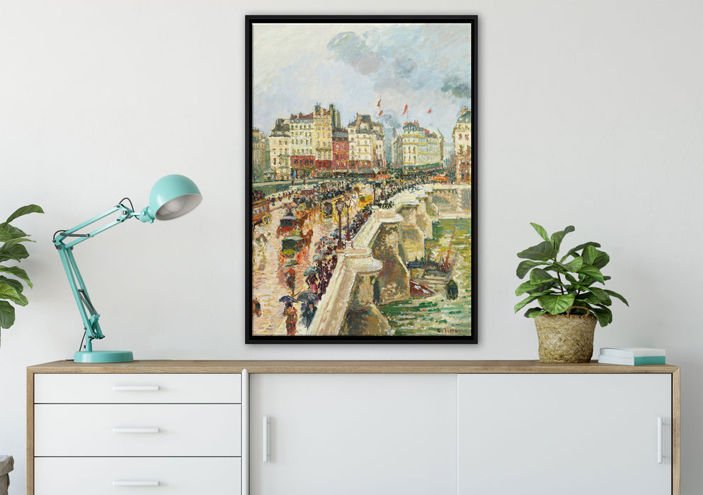 Camille Pissarro - Pont Neuf auf Leinwandbild gerahmt verschiedene Größen im Wohnzimmer