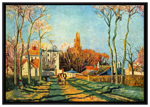 Camille Pissarro - Entrée du village de Voisin  auf Leinwandbild gerahmt Größe 100x70