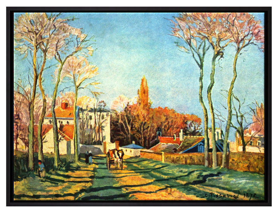 Camille Pissarro - Entrée du village de Voisin   auf Leinwandbild gerahmt Größe 80x60