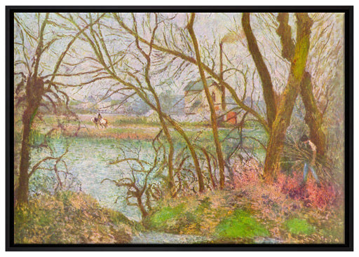 Camille Pissarro - Bords de l'Oise près de Pontoise  auf Leinwandbild gerahmt Größe 100x70