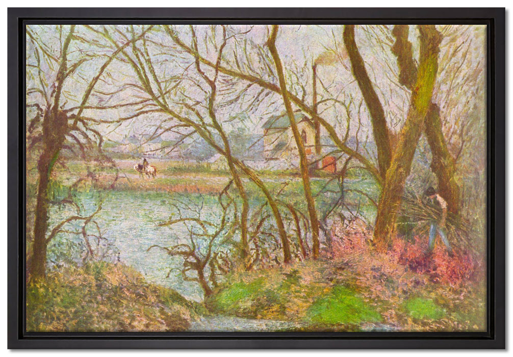 Camille Pissarro - Bords de l'Oise près de Pontoise   auf Leinwandbild gerahmt Größe 60x40