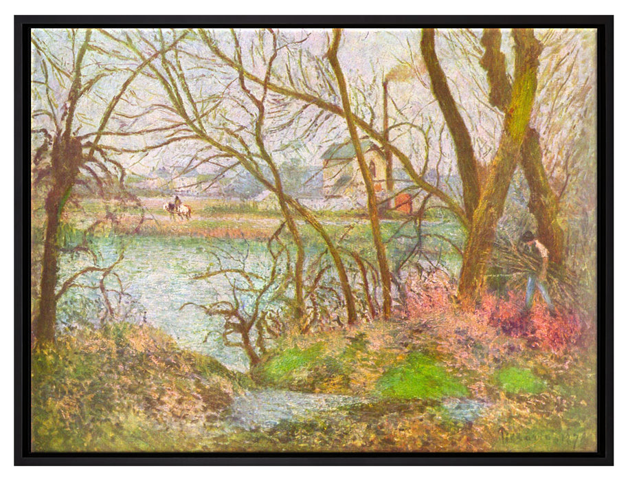 Camille Pissarro - Bords de l'Oise près de Pontoise   auf Leinwandbild gerahmt Größe 80x60