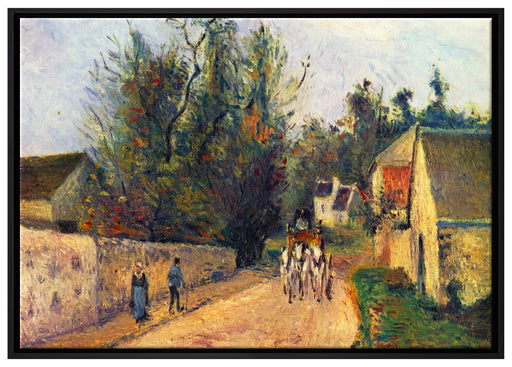 Camille Pissarro - La diligence route d'Ennery à l'Her auf Leinwandbild gerahmt Größe 100x70
