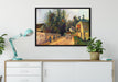 Camille Pissarro - La diligence route d'Ennery à l'Her auf Leinwandbild gerahmt verschiedene Größen im Wohnzimmer
