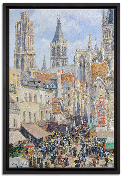Camille Pissarro - Rouen Rue de l'Épicerie   auf Leinwandbild gerahmt Größe 60x40