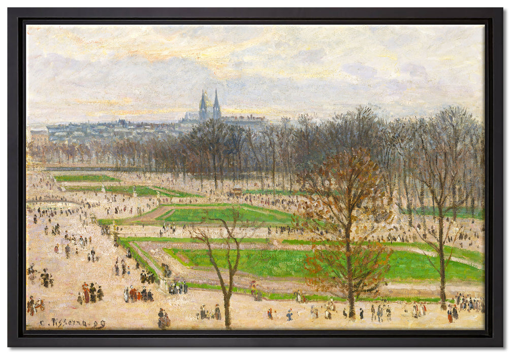 Camille Pissarro - The Garden of the Tuileries I  auf Leinwandbild gerahmt Größe 60x40