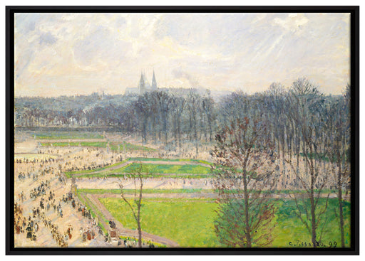 Camille Pissarro - The Garden of the Tuileries II auf Leinwandbild gerahmt Größe 100x70