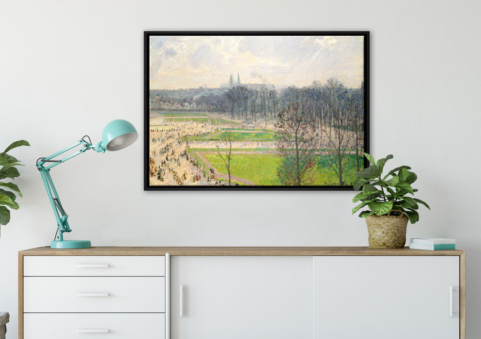 Camille Pissarro - The Garden of the Tuileries II auf Leinwandbild gerahmt verschiedene Größen im Wohnzimmer