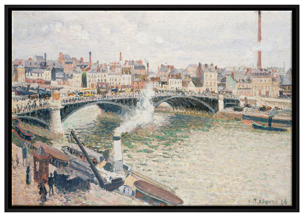 Camille Pissarro - Morning An Overcast Day Rouen  auf Leinwandbild gerahmt Größe 100x70