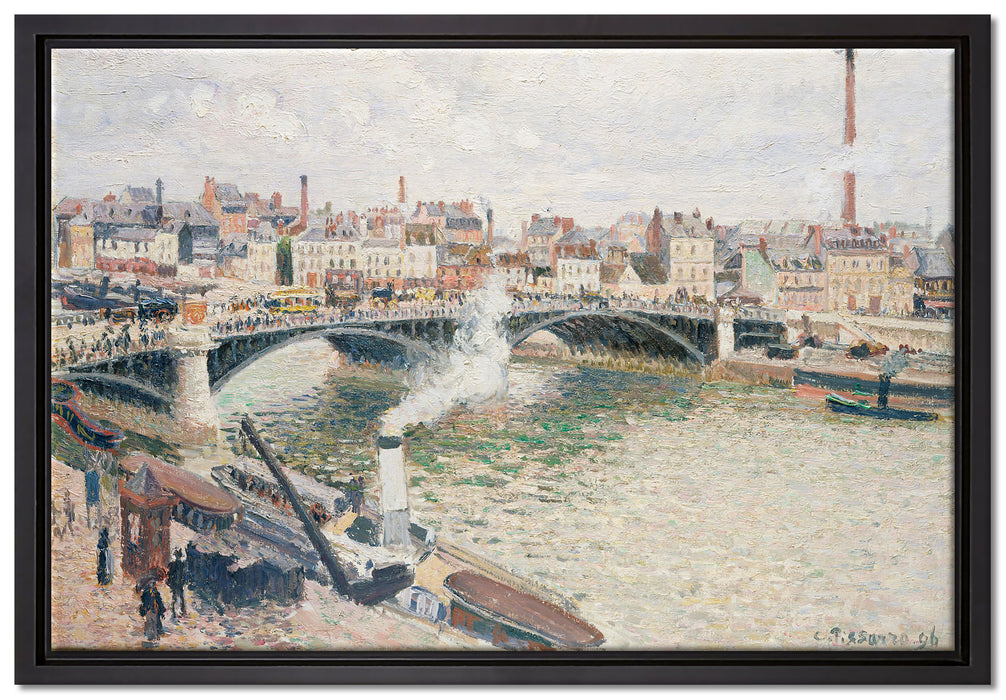 Camille Pissarro - Morning An Overcast Day Rouen   auf Leinwandbild gerahmt Größe 60x40
