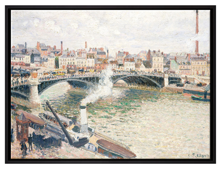 Camille Pissarro - Morning An Overcast Day Rouen   auf Leinwandbild gerahmt Größe 80x60