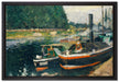 Camille Pissarro - Barges at Pontoise   auf Leinwandbild gerahmt Größe 60x40