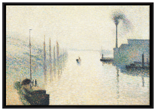 Camille Pissarro - L'Île Lacroix RouenThe Effect of auf Leinwandbild gerahmt Größe 100x70