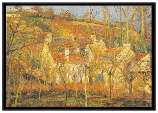 Camille Pissarro - Les toits rouges coin de village auf Leinwandbild gerahmt Größe 100x70