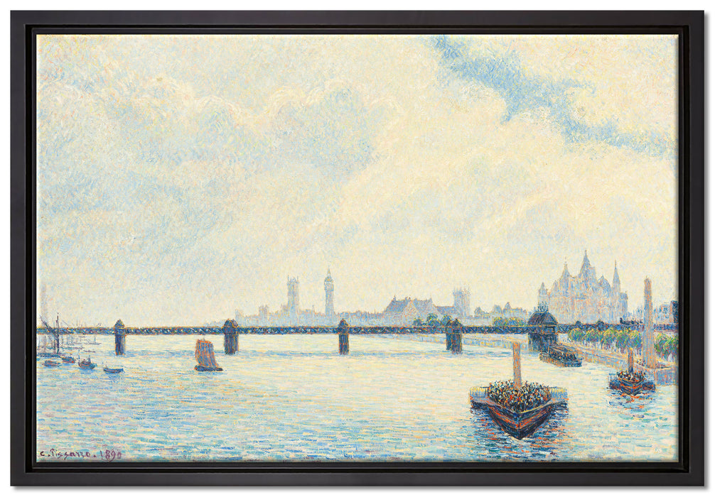 Camille Pissarro - Charing Cross Bridge London   auf Leinwandbild gerahmt Größe 60x40