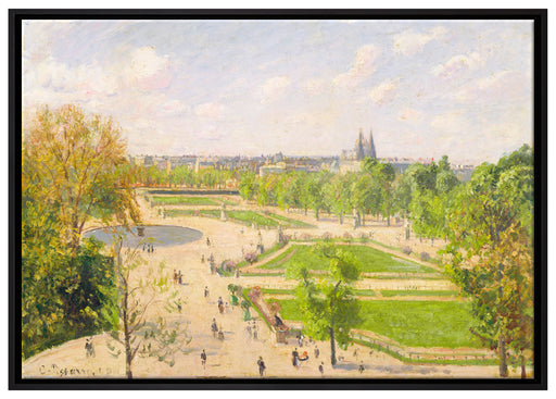 Camille Pissarro - The Garden of the Tuileries III auf Leinwandbild gerahmt Größe 100x70
