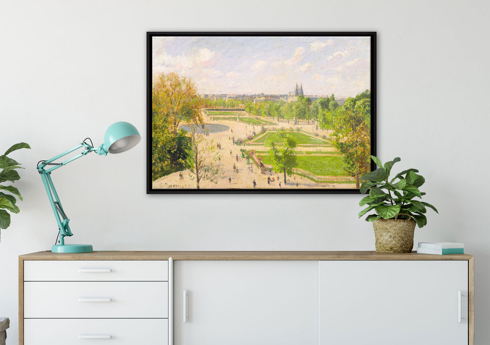 Camille Pissarro - The Garden of the Tuileries III auf Leinwandbild gerahmt verschiedene Größen im Wohnzimmer