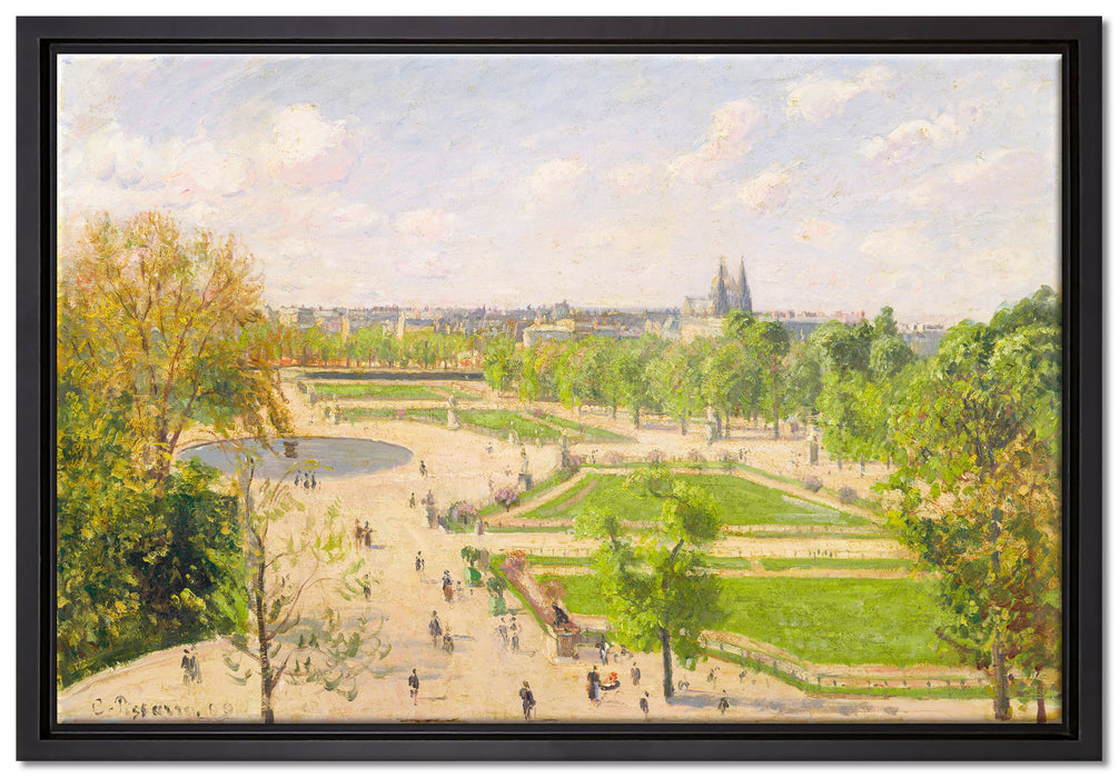 Camille Pissarro - The Garden of the Tuileries III  auf Leinwandbild gerahmt Größe 60x40