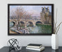 Camille Pissarro - Pont Royal and the Pavillon De Flore auf Leinwandbild gerahmt mit Kirschblüten