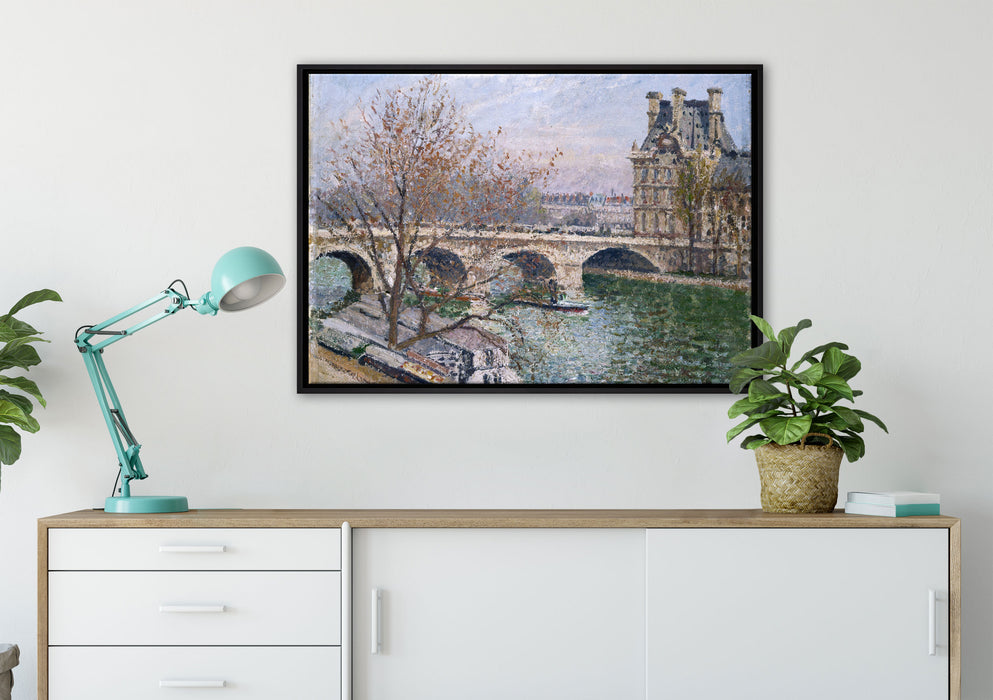 Camille Pissarro - Pont Royal and the Pavillon De Flore auf Leinwandbild gerahmt verschiedene Größen im Wohnzimmer
