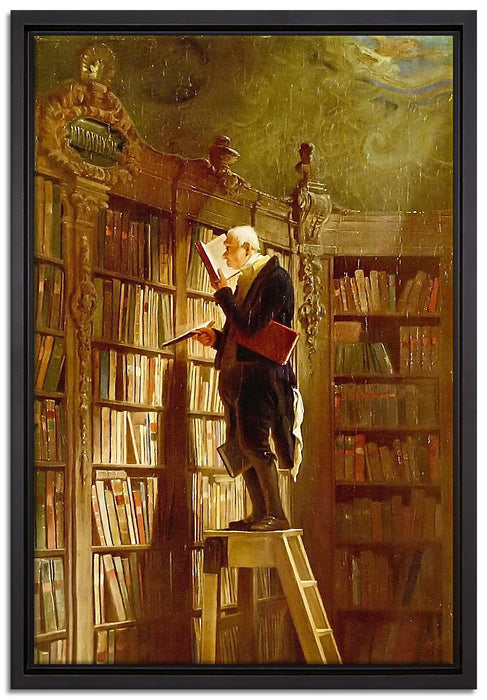 Carl Spitzweg - Der Bücherwurm   auf Leinwandbild gerahmt Größe 60x40